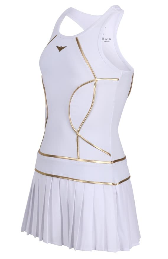 Girls White & Black Pleated Tennis Dress - Stylish Golf & Tennis Outfit for Girls | Perfect for Tennis Matches, Golf Games & Casual Wear
