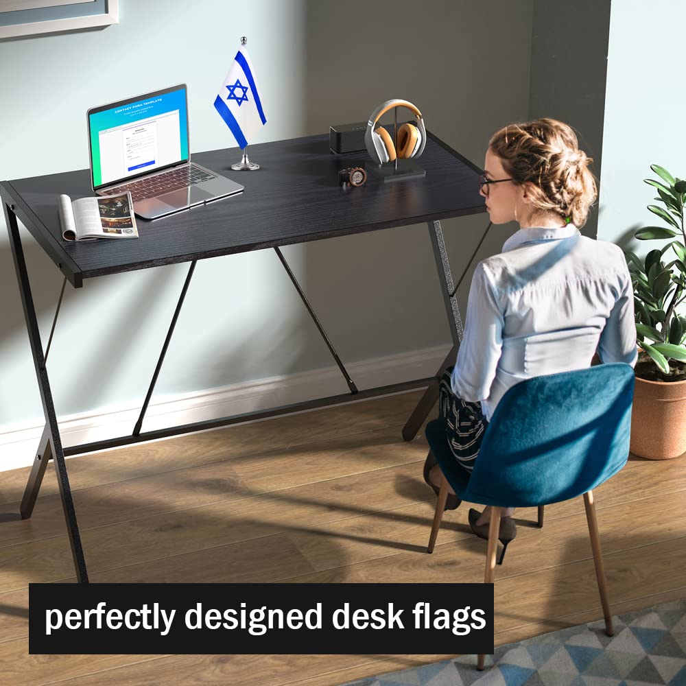 Israel Flag - 12x18 Inch Mini Israeli Desk & Table Flags for Home, Office & Party Decorations - Perfect for National Holidays, Events & Patriotic Displays