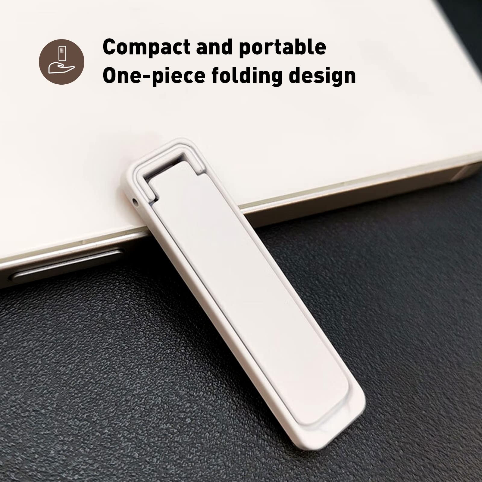 2 Pack Mini Phone Kickstand - White Baking Paint Folding Invisible Metal Phone Stand Holder for Desk | Portable Cell Phone Stand for Watching Videos, Gaming & Video Calls