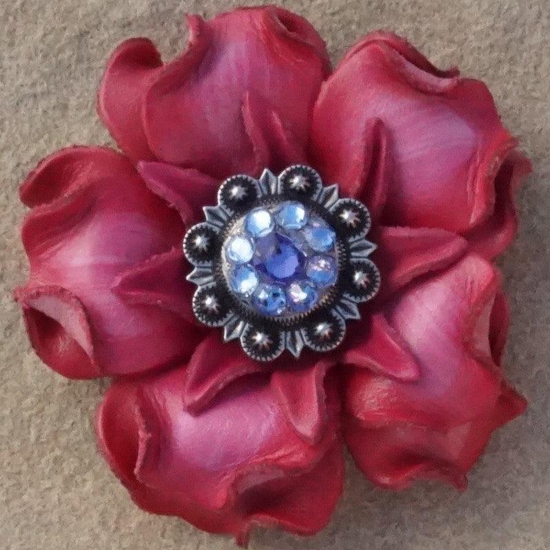Antique Silver Lilac & Light Sapphire Pink Gardenia Flower Concho - Elegant Hair Accessory for Weddings, Boho Fashion & DIY Crafts
