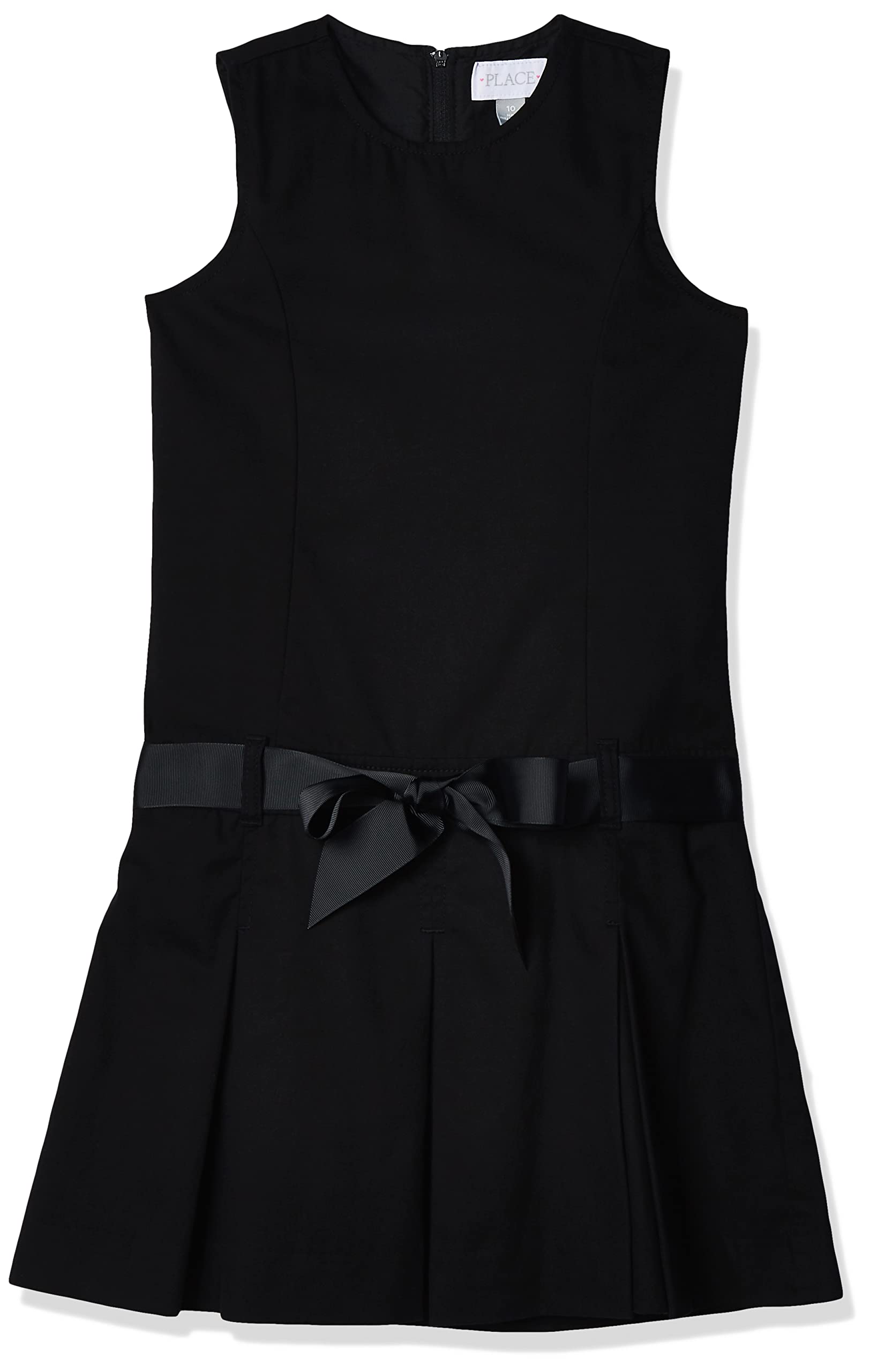 The Children's Place Girls' Uniform Belted Jumper Dress in Tidal Blue - Perfect for School, Church & Special Occasions