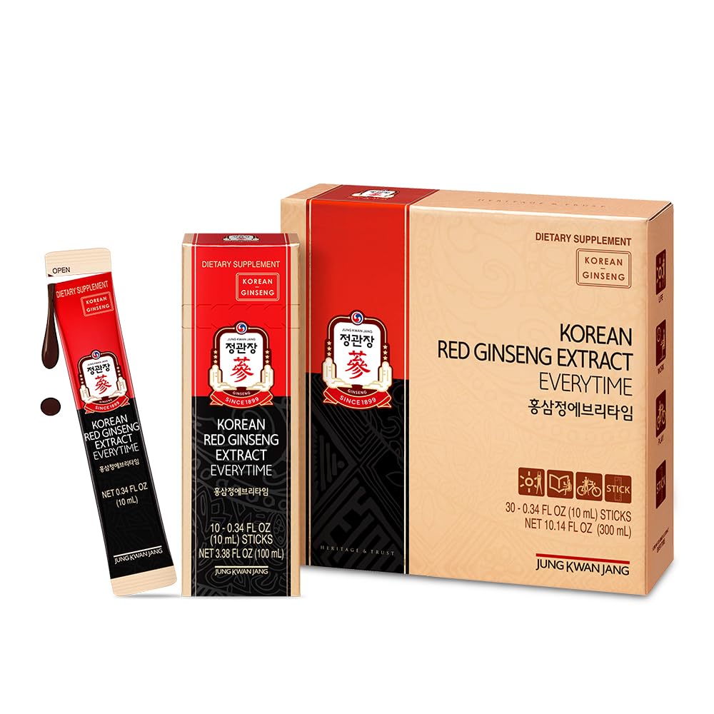 Premium Korean Red Ginseng Extract 3000mg Capsules - Natural Energy & Stamina Booster, Sugar-Free, 30 Count - Ideal for Daily Wellness, Workout Support & Immune Health