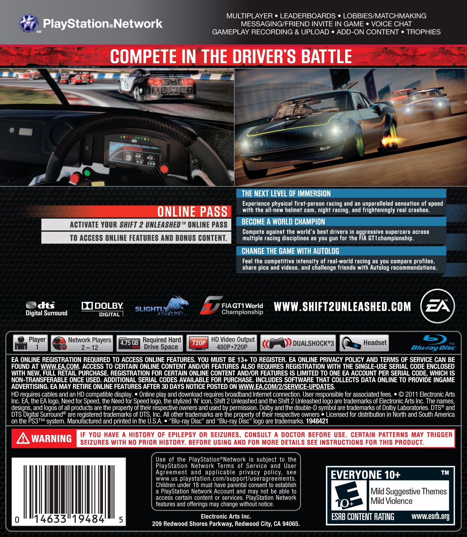 Shift 2: Unleashed - PS3 Racing Game | High-Speed Simulation & Realistic Drifting | Perfect for Racing Enthusiasts & Competitive Gamers