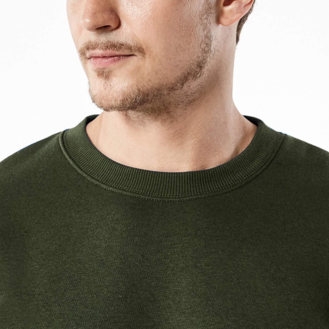 TSLA Men's Fleece Crewneck Sweatshirt - Soft Cotton Blend Thermal Pullover for Winter, Lightweight Workout Shirt - Perfect for Gym, Running & Casual Wear
