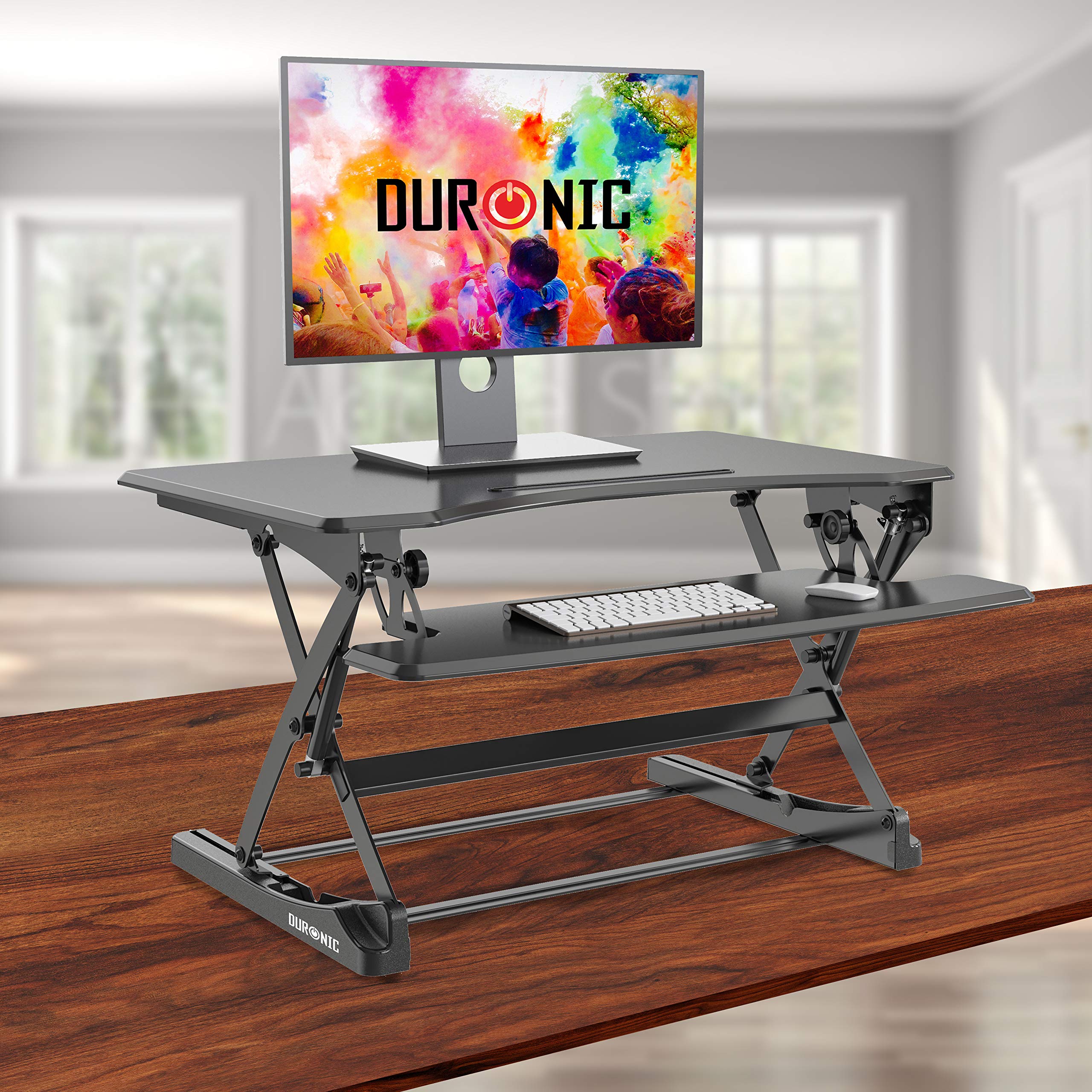 Duronic DM05D23 Height Adjustable Sit Stand Desk Converter - 35.4