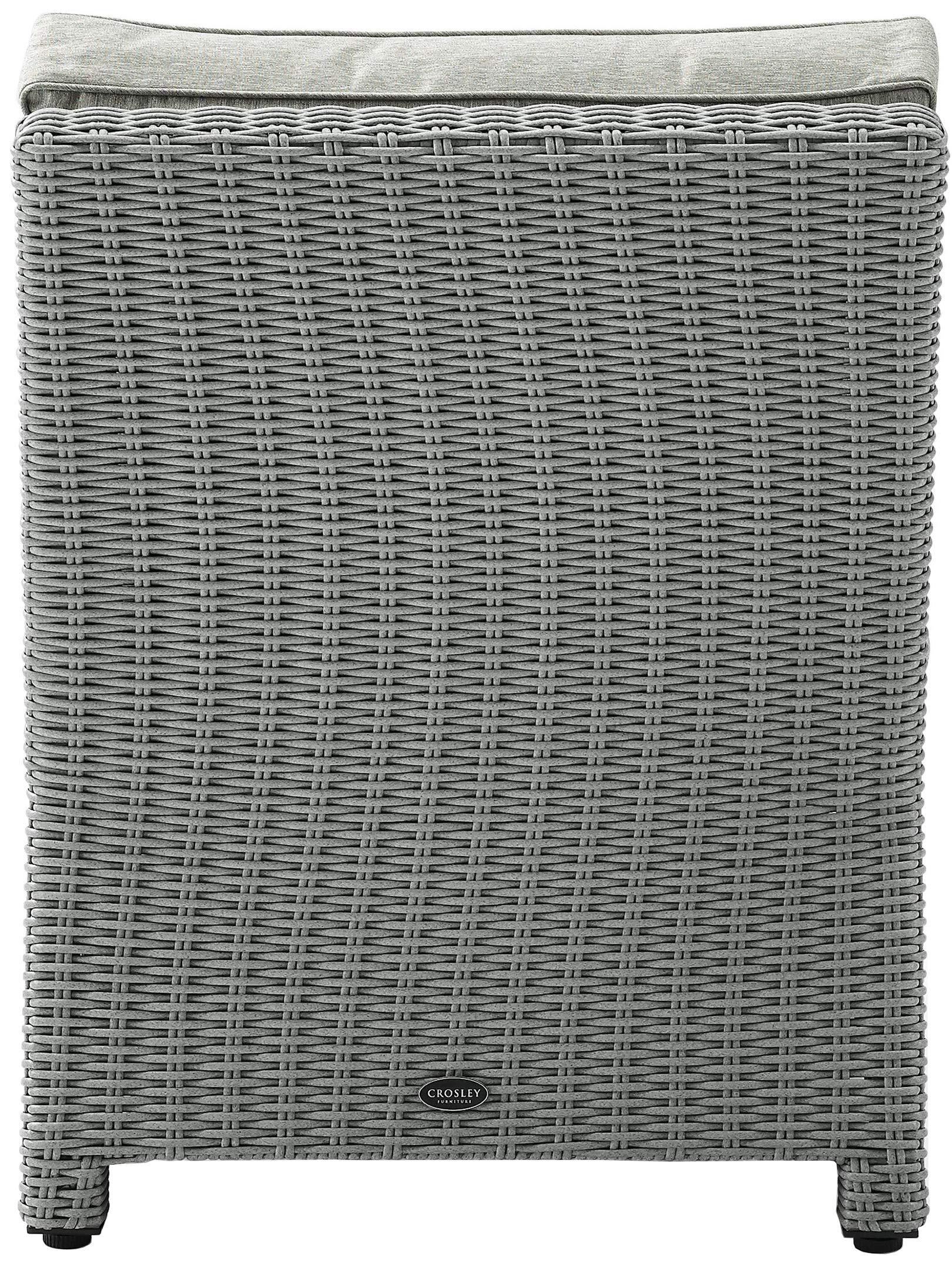 Crosley Bradenton Armless Outdoor Sectional Chair - Gray Wicker Patio Furniture with Gray Cushions for Porch, Deck, Backyard | Perfect for Relaxing, Entertaining & Outdoor Lounging