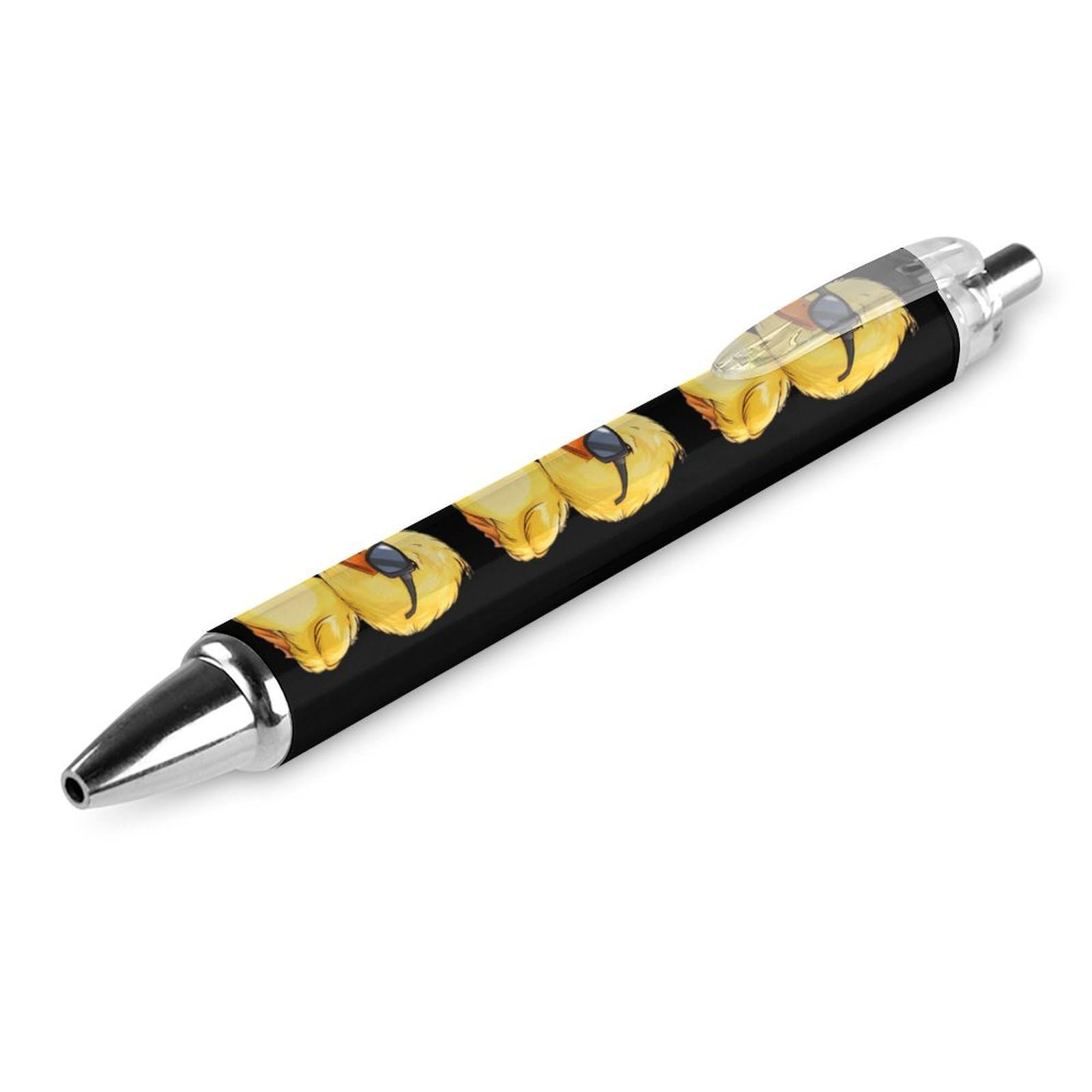 Little Duck with Glasses Ballpoint Pens - Retractable 0.5mm Fine Point Gel Pen with Black Ink for Office, School & Note Taking | Cute Stationery Gift for Students & Professionals