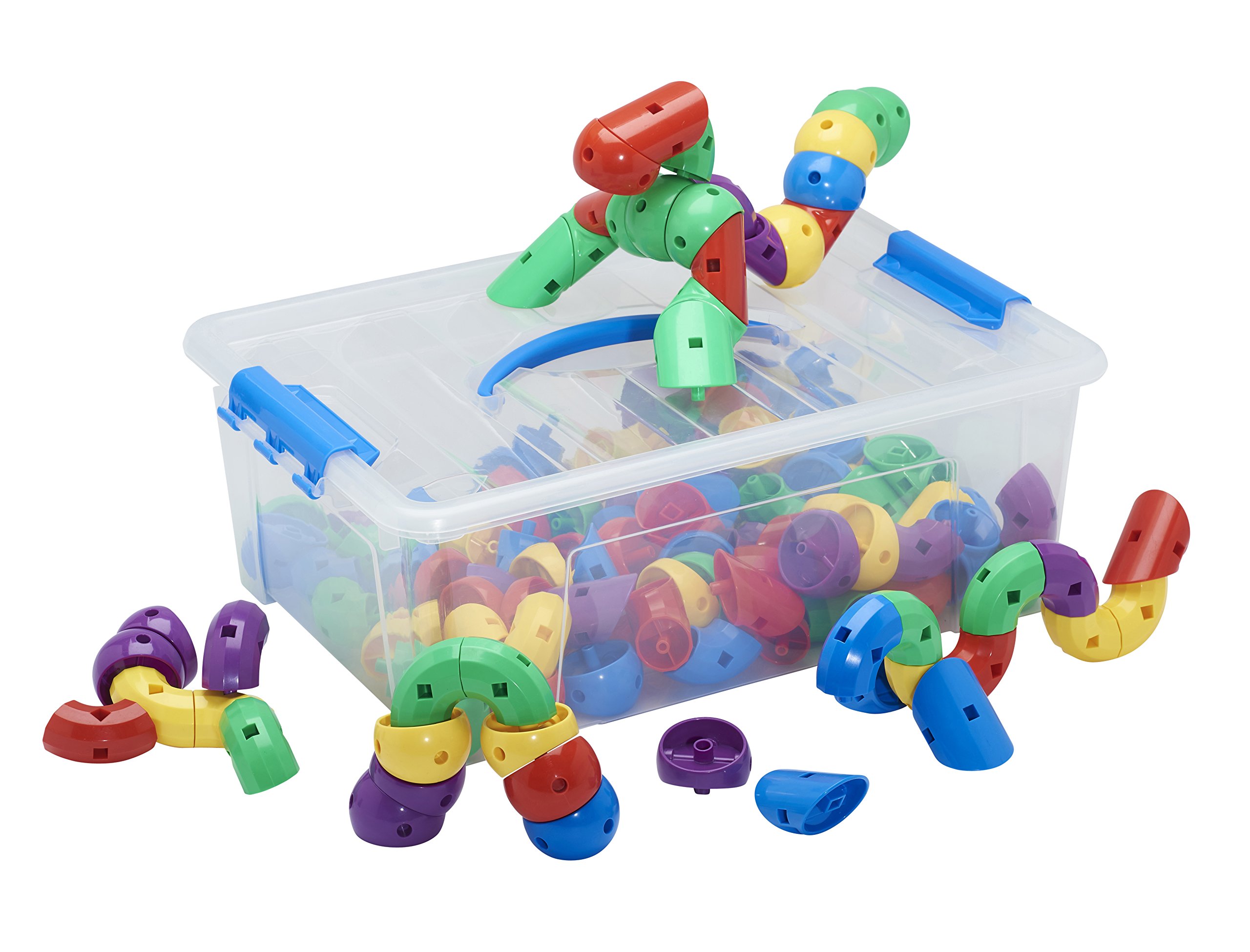 ECR4Kids Math Building Set 2 - STEM Educational Toys with Gears, Nuts & Bolts, Caterpillar Bits & Cube Creators for Kids | Perfect for Classroom Learning & Homeschool Activities
