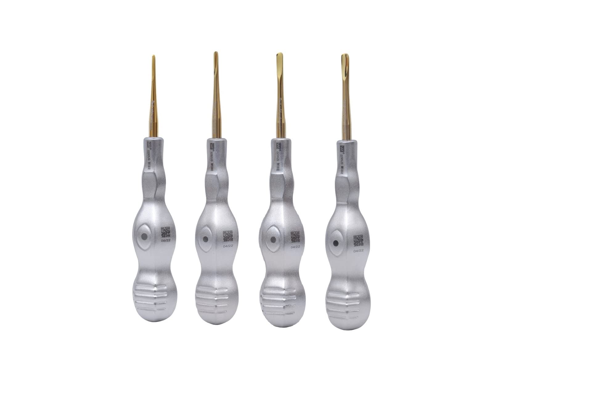 Premium Dental Elevator Set - Luxating Elevator, Periotome, Surgical Elevators with Titanium Coated Tips (2mm, 3mm, 4mm, 5mm Sizes) - Professional Dental Tools for Tooth Extraction & Oral Surgery