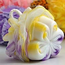 SP 155 Exfoliating Loofah Sponge for Men & Women - Soft Bath & Body Scrubber, Shower Pouf with Long Handle for Back Cleansing, Spa & Beauty Bath Accessories (Multicolor) - Perfect for Daily Shower, Exfoliation & Relaxing Bath Time
