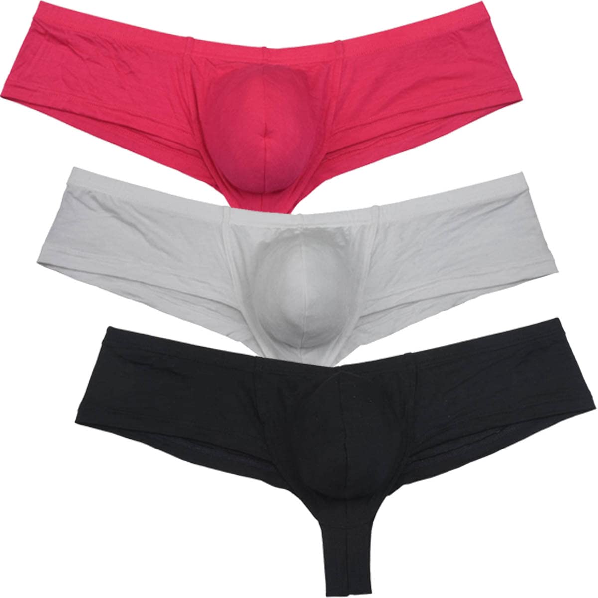 OROCOJUCO Men's Modal Cheeky Underwear - Brazilian Bikini Briefs with Bulge Pouch, Comfortable & Breathable Boxer Trunks for Workout, Sleep & Daily Wear