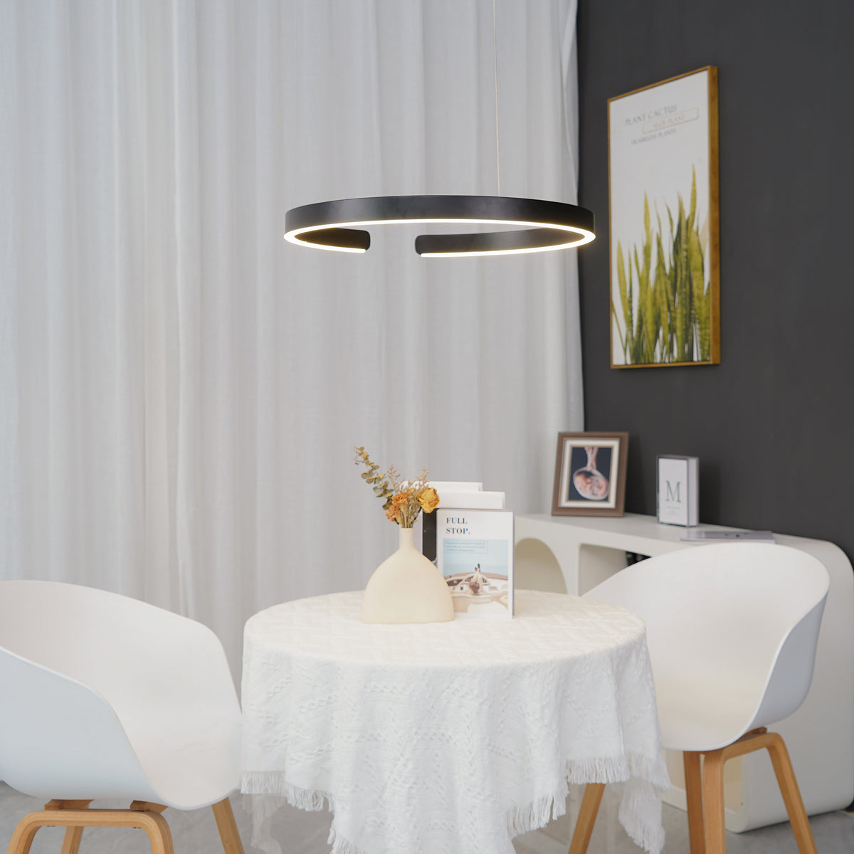 Modern Circular Chandelier - Elegant Ceiling Light Fixture for Dining Room, Living Room & Bedroom | Perfect for Home Decor & Interior Design