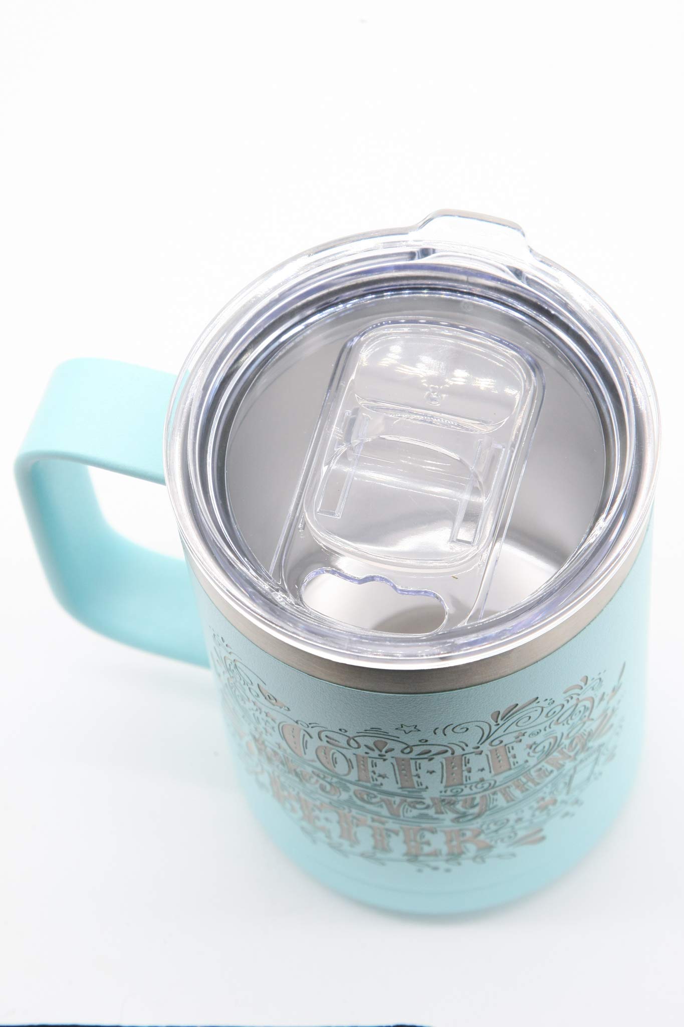15oz Vacuum Insulated Coffee Mug - Leak-Proof Travel Tumbler with Lid, Keeps Hot/Cold for Hours - Perfect for Office, Commuting & Outdoor Activities (Teal)