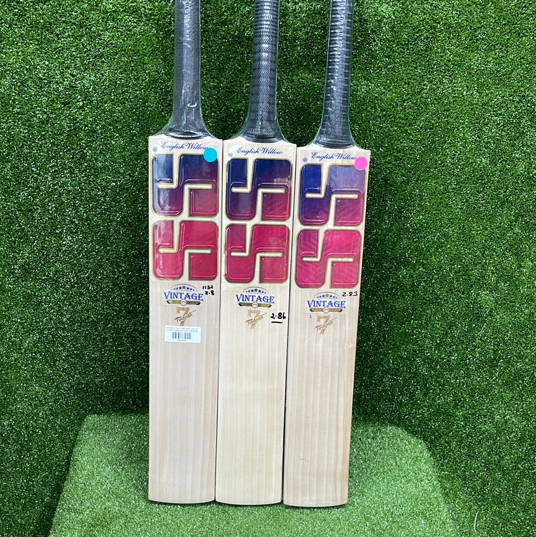 Premium SS Vintage Finisher 7 English Willow Cricket Bat - Professional Grade for Matches & Practice | Perfect for Cricket Enthusiasts & Club Players