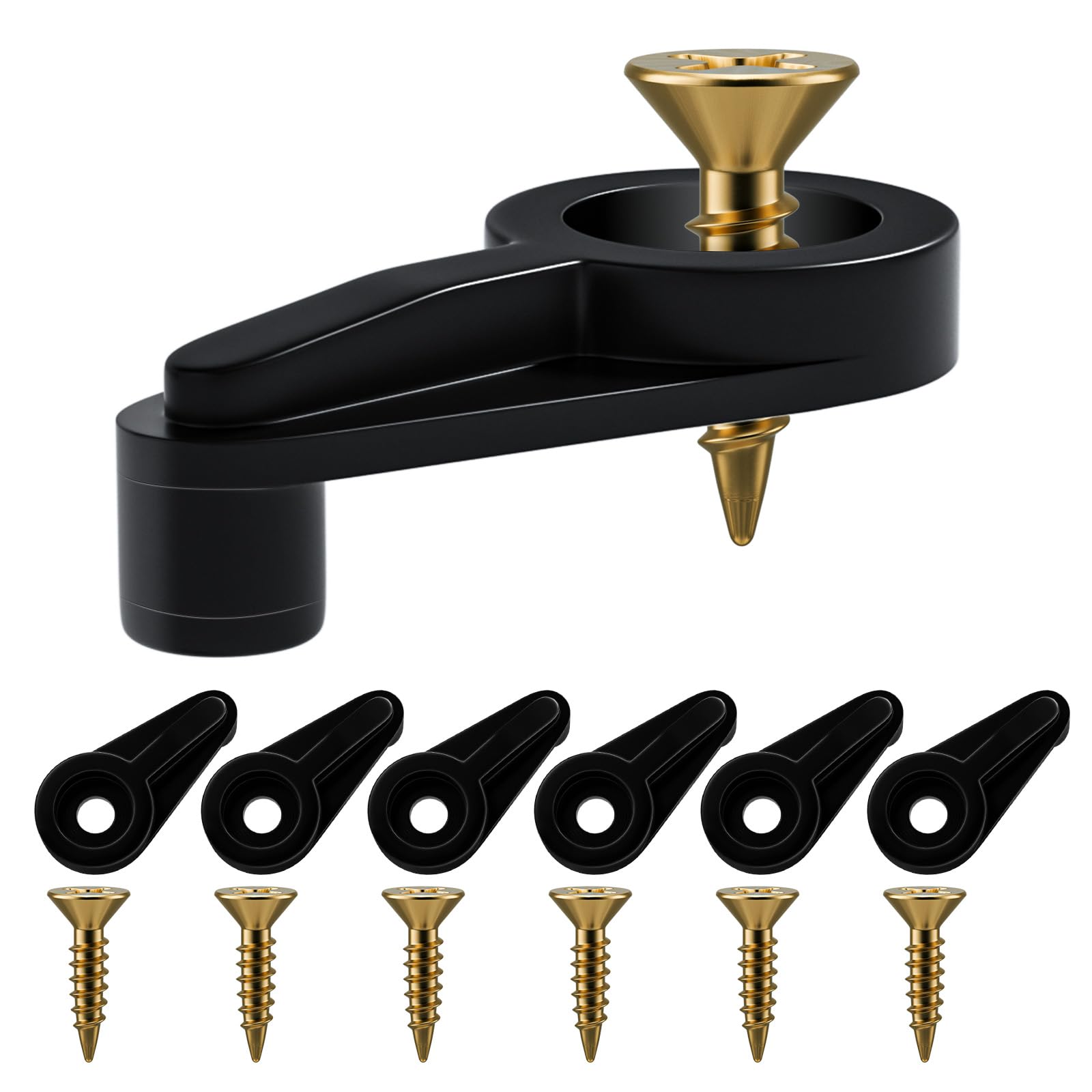 Black Glass Retainer Clips Kit - 100 Sets of 4mm Cabinet Door Glass Clips with Screws for Secure Glass Panel Installation in Kitchen Cabinets, Display Cases & Furniture