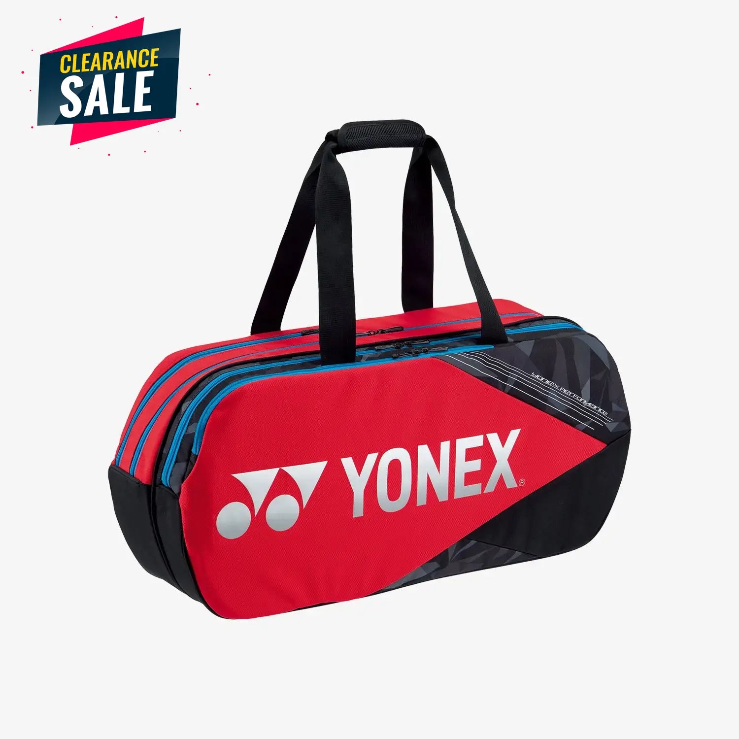 Yonex BA92231 Pro Tournament Badminton Tennis Racket Bag 6-Pack (Tango Red) - Perfect for Sports Tournaments, Gym Storage & Travel Gear Organization