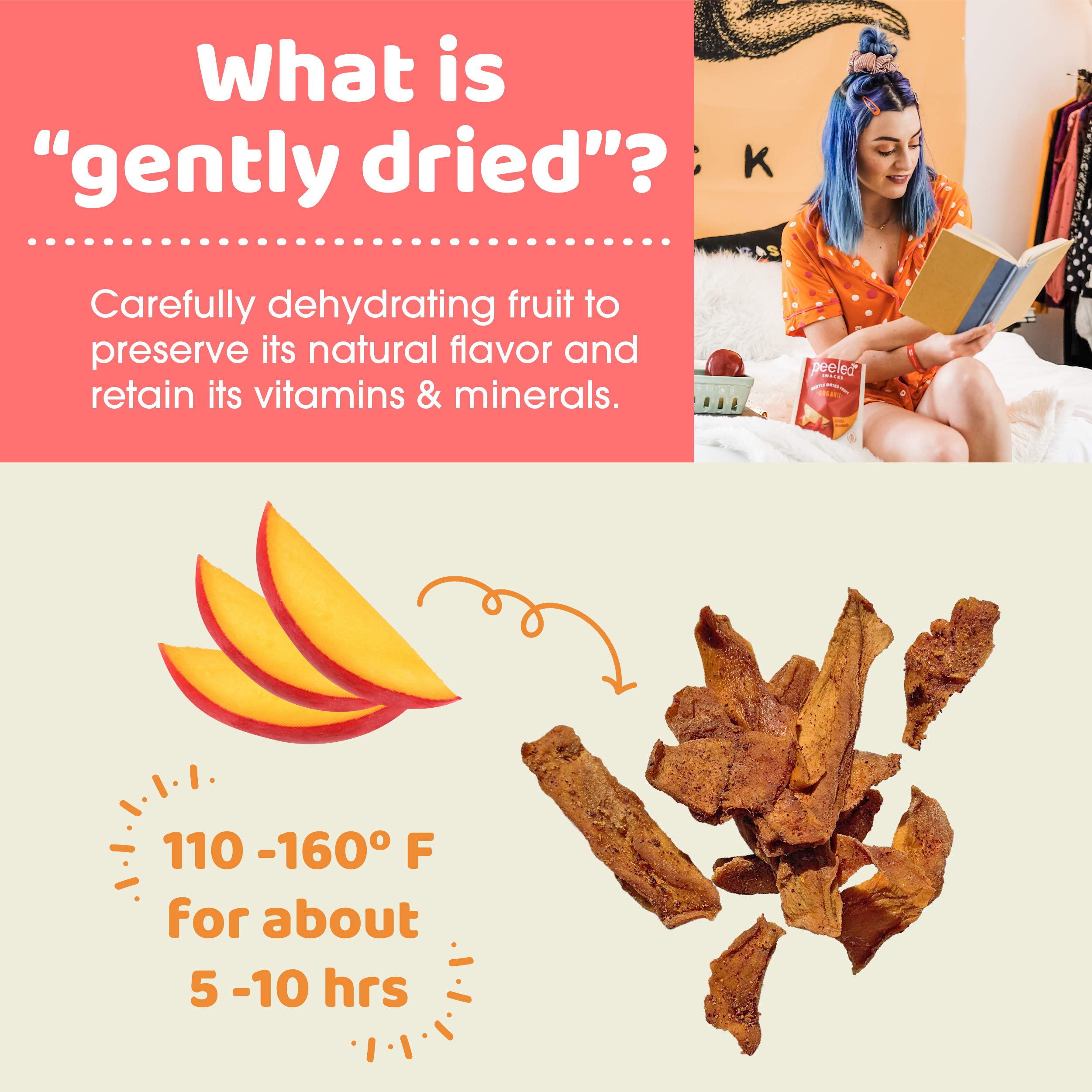 Organic Dried Chili Mango Snacks - Healthy Vegan Fruit Snack, 2.8 oz (Pack of 12) - Perfect for On-the-Go, Lunch Boxes, Office Snacks & Travel