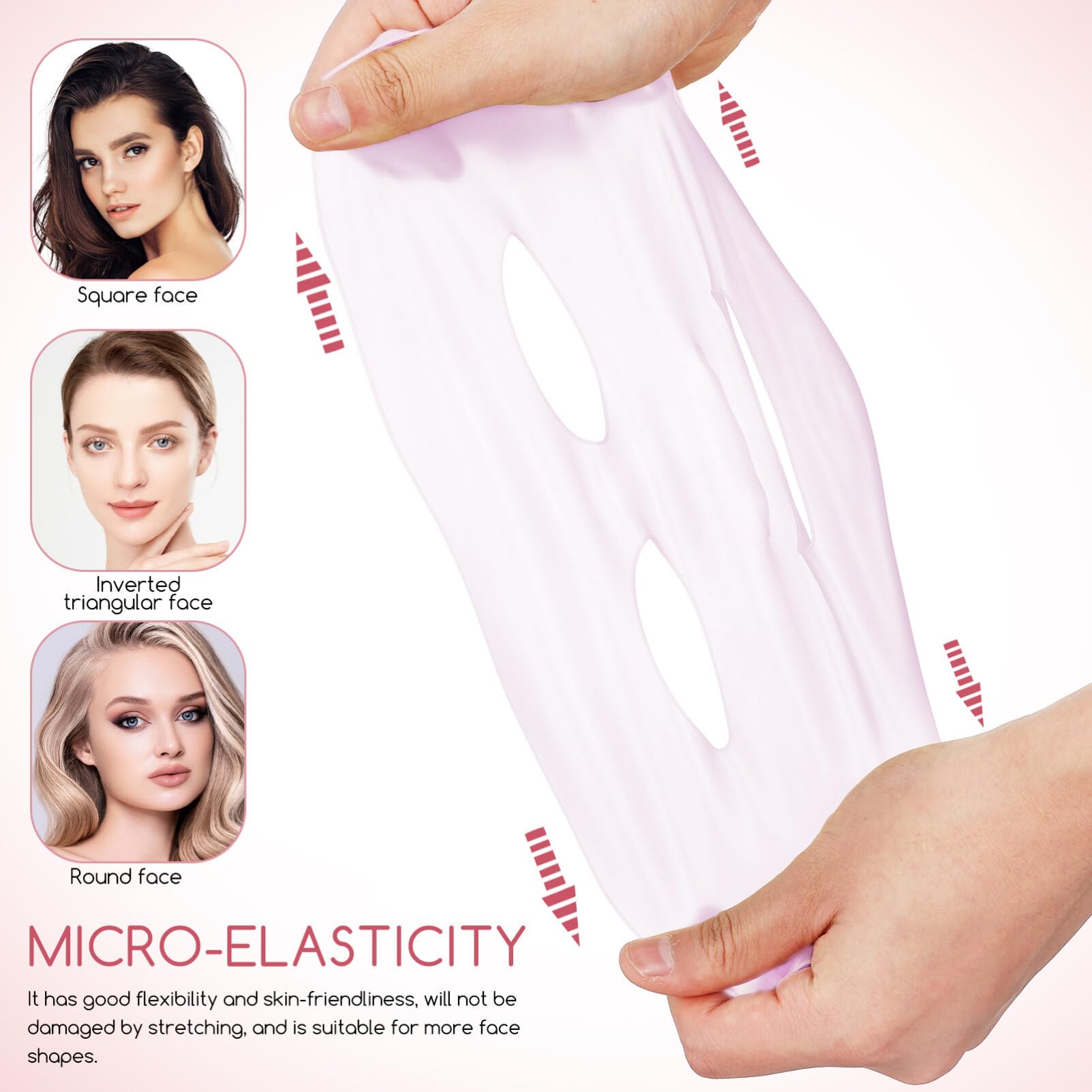 5 Pack Reusable Silicone Face Mask Cover for Skin Care & Moisturizing - Perfect for Spa, Skincare Routine & At-Home Facial Treatments
