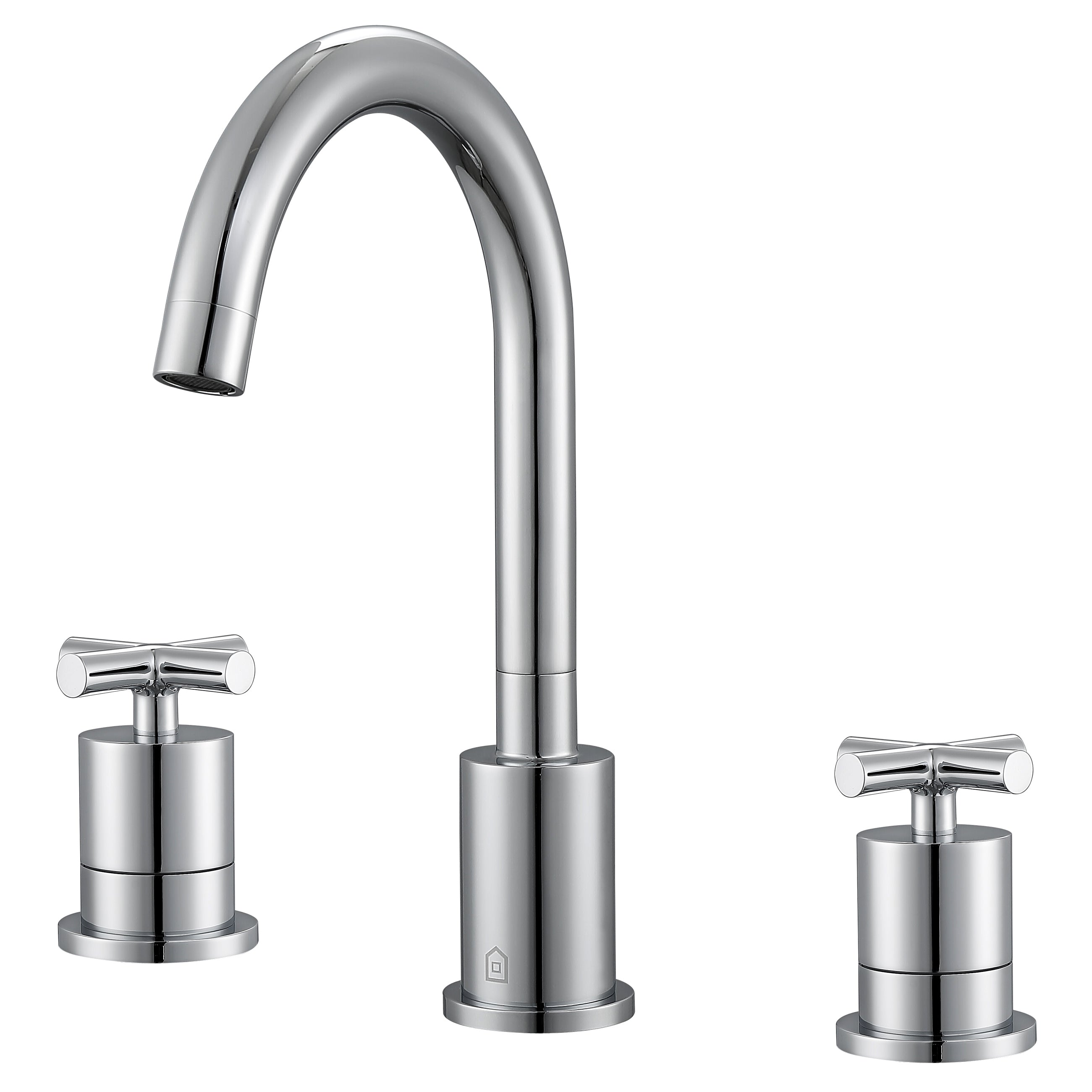 Ancona Ava Series Widespread Cross Handle Chrome Bathroom Faucet - Perfect for Modern Vanities and Luxury Bathroom Renovations