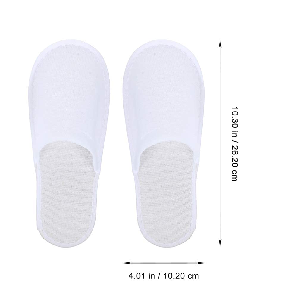 Lurrose 12 Pairs Disposable Closed Toe Hotel Slippers - Soft Coral Fleece Non-Slip Spa Slippers for Guests, Travel, Nail Salons & Home Use | Comfortable & Hygienic Footwear for Hotels, Spas & Relaxation