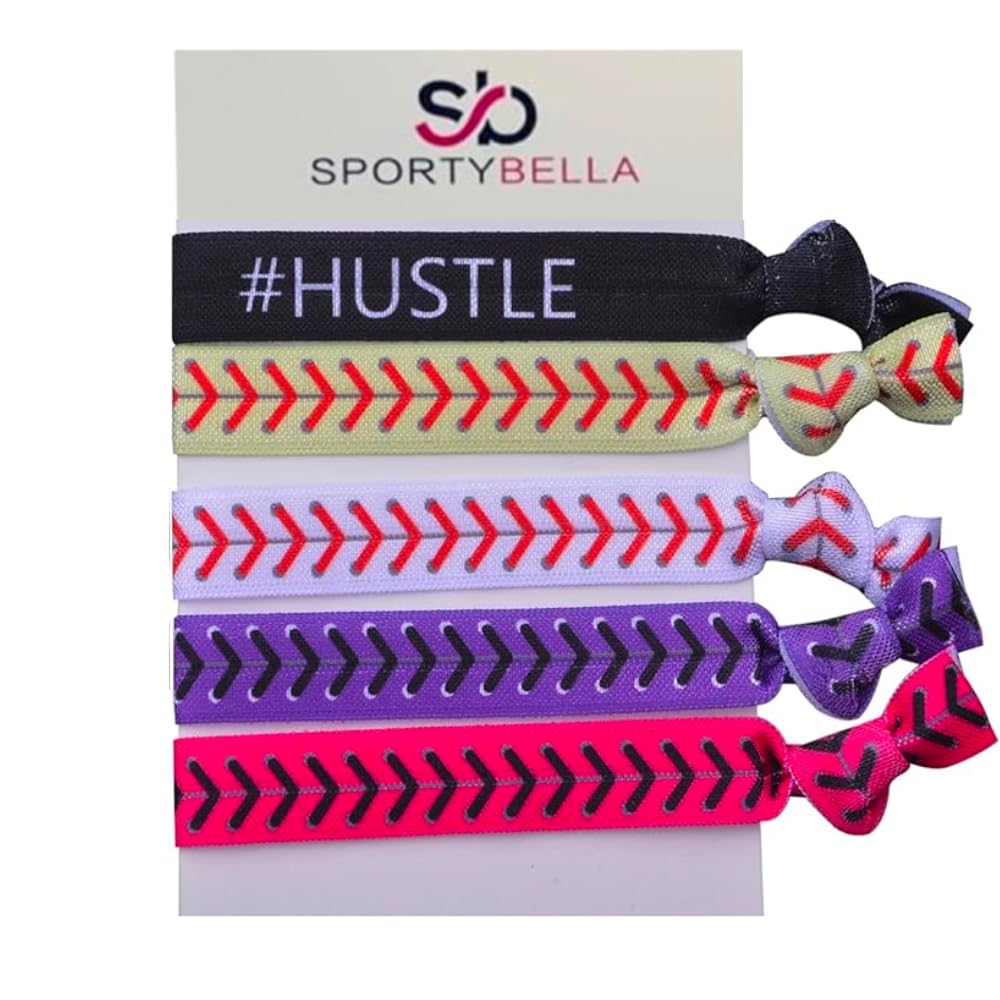 Softball Hair Ties for Girls - Non-Slip Sports Hair Accessories for Softball Players & Teams - Perfect for Games, Practice & Team Uniforms
