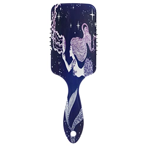 Colorful Mermaid Galaxy Air Cushion Detangler Brush - Wet & Dry Hair Brush for Detangling, Curl Definition & Fast Drying | Perfect for Curly, Wavy & Thick Hair Styling at Home or Salon