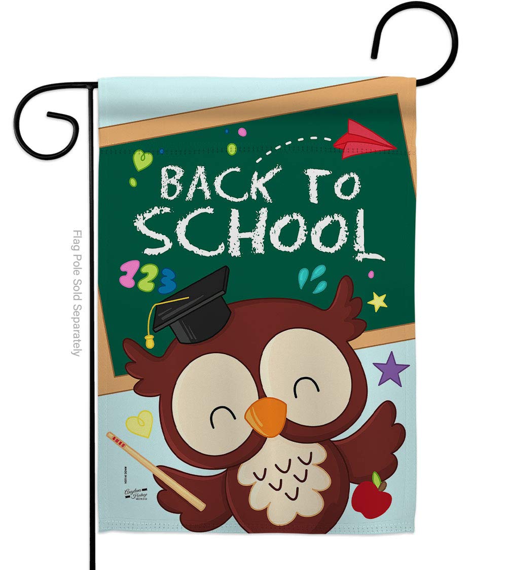 Double-Sided Back to School Garden Flag - 13x18.5 Inch USA-Made Yard Banner for Teachers & Students | First Day of School Decor, Classroom Supplies & Housewarming Gift | Perfect for Front Yard, Porch & School Events