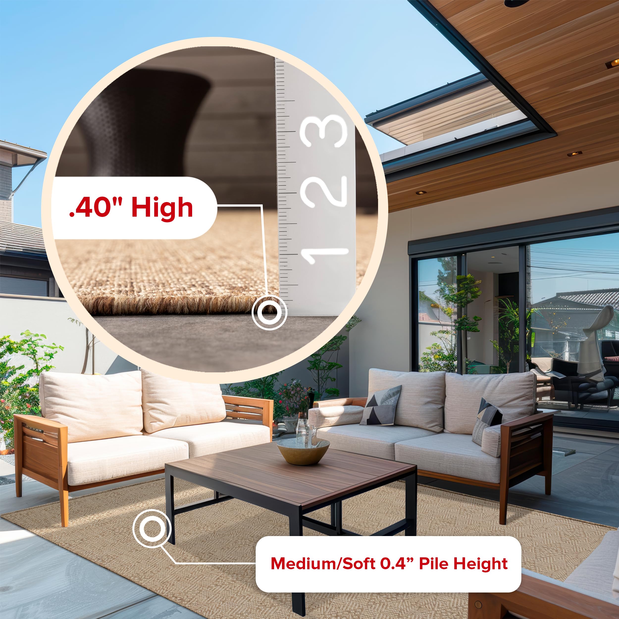 nuLOOM 2' x 8' Outdoor Performance Area Rug - Stain & Weather Resistant, High Traffic Patio & Balcony Rug - Perfect for Outdoor Spaces, Decks, and Poolside Areas
