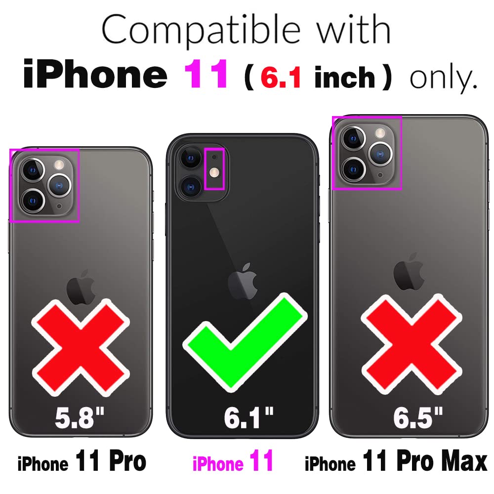 **ASUWISH Shockproof Hybrid Phone Case for iPhone 11 (6.1 Inch) with Ring Holder Stand - Heavy Duty Full Body Protection - Perfect for Women & Men (Purple) - Ideal for Outdoor, Travel & Daily Use**