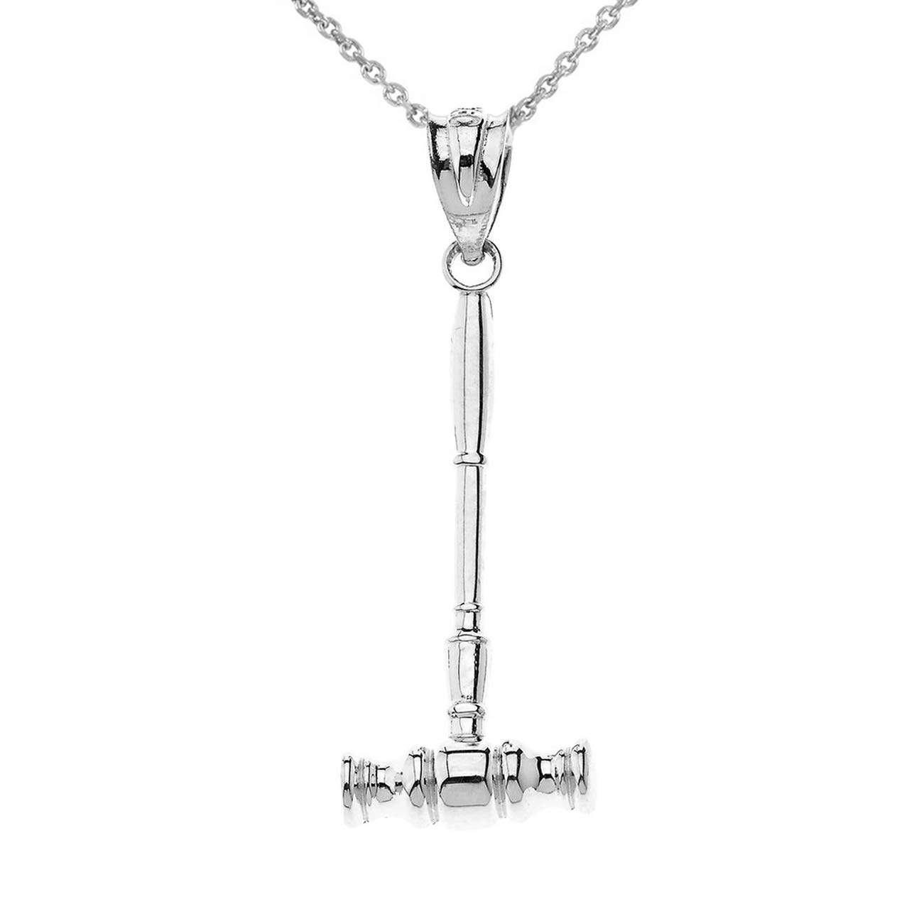 10k Gold Gavel Pendant Necklace for Judge & Lawyer - Certified Court Jewelry Gift for Legal Professionals & Graduation