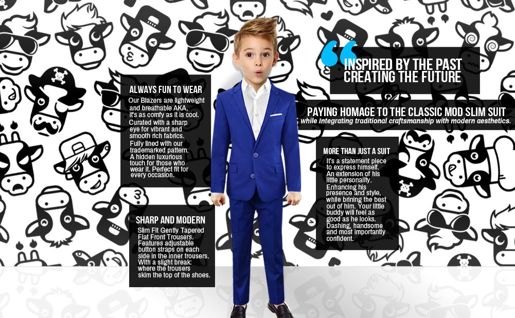 Black n Bianco Boys' First Class Slim Fit Suits - Lightweight Blazer & Dress Pants Set for Weddings, Church & Formal Occasions | Baby Muffin Collection