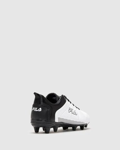 FILA Men's Era White/Black Football Cleats - Lightweight Soccer Shoes for Men with Enhanced Traction - Perfect for Training, Matches & Turf Play