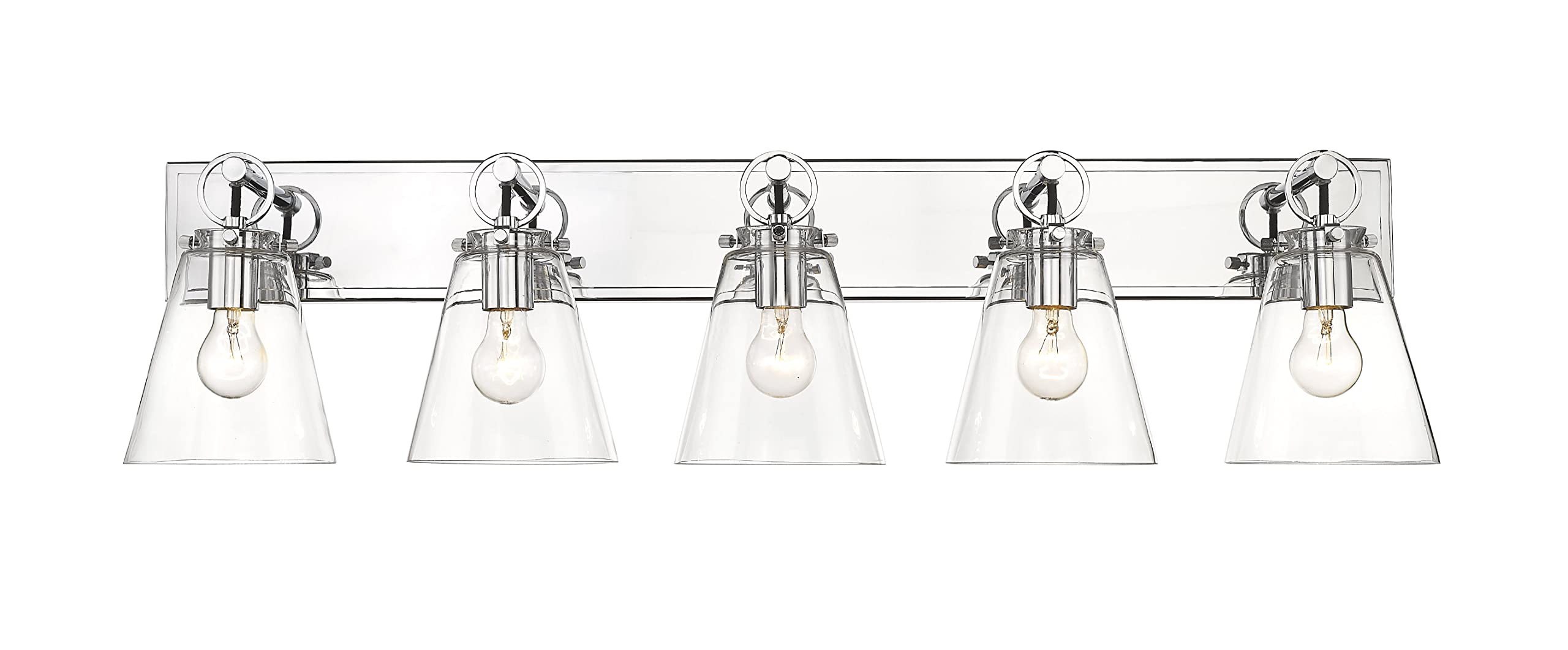 Z-Lite 5-Light Vanity Light Fixture 483-5V-CH - Modern Bathroom Lighting for Mirror, Makeup Area & Dressing Room