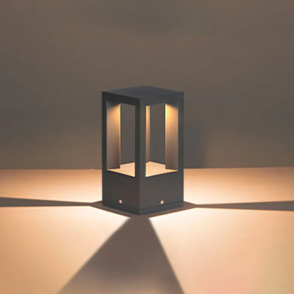 Modern Rectangular Sensor-Activated Garden Bollard Lights - Outdoor Pathway & Landscape Lighting for Patios, Walkways, and Driveways