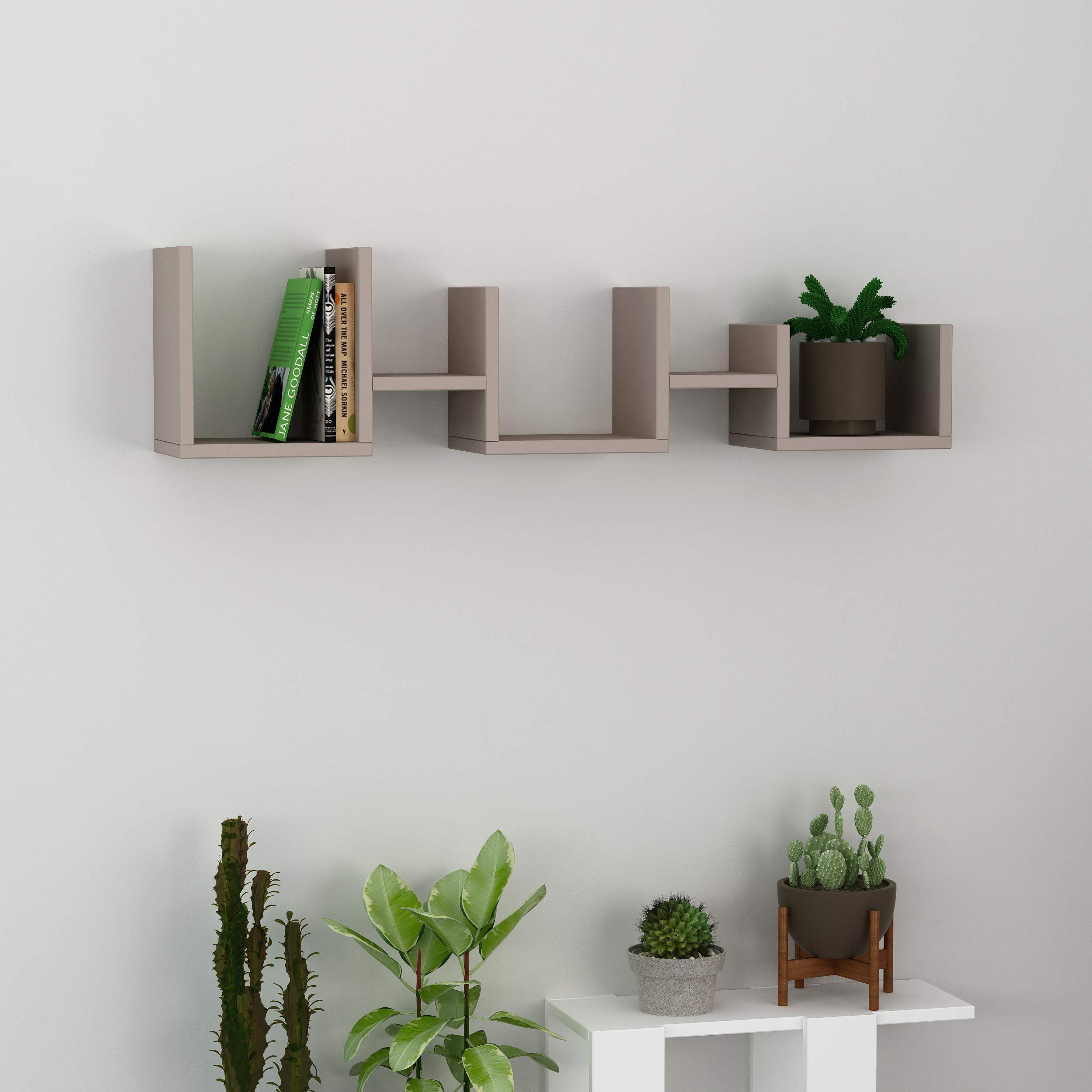 Modern Mocha Wall Shelf 10.63x41.34