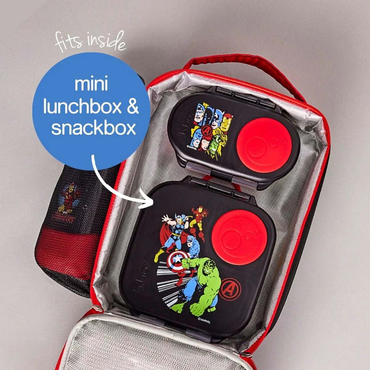 b.box Flexi Insulated Lunch Bag - Marvel Avengers Design | Leak-Proof Kids Lunch Box for School, Work & Picnics | BPA-Free Thermal Food Container for Hot & Cold Meals
