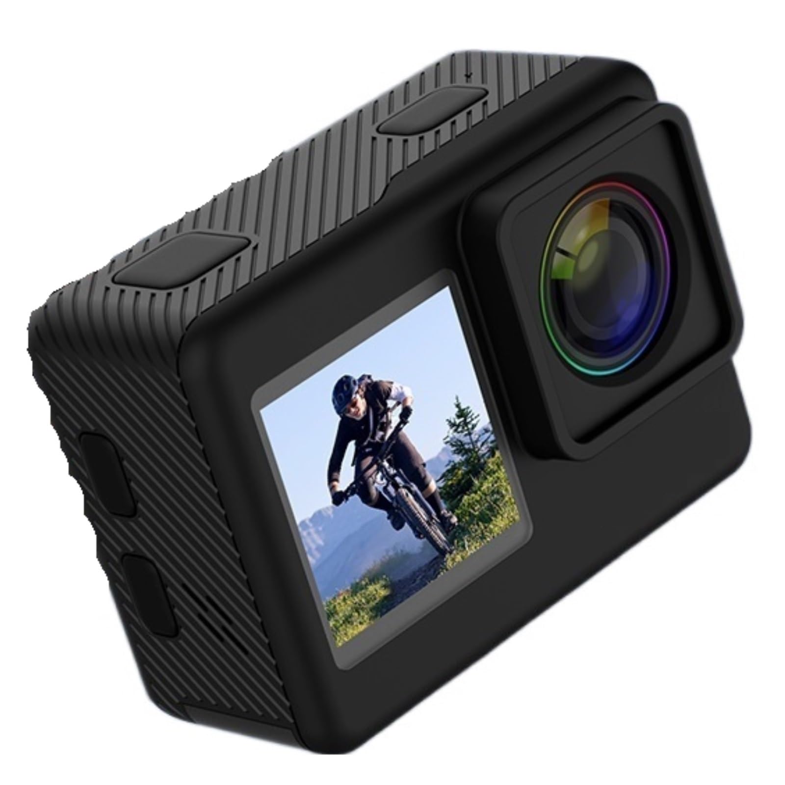 MZZYG 4K Action Camera with Touch Screen & Remote Control - Waterproof Sports Camera for Vlogging, Diving, Cycling & Outdoor Adventures (Bundle with Remote)