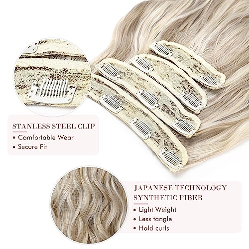 4PCS Clip-in Synthetic Hair Extensions - Long & Thick Hair Extensions for Women - Perfect for Parties, Weddings & Everyday Styling