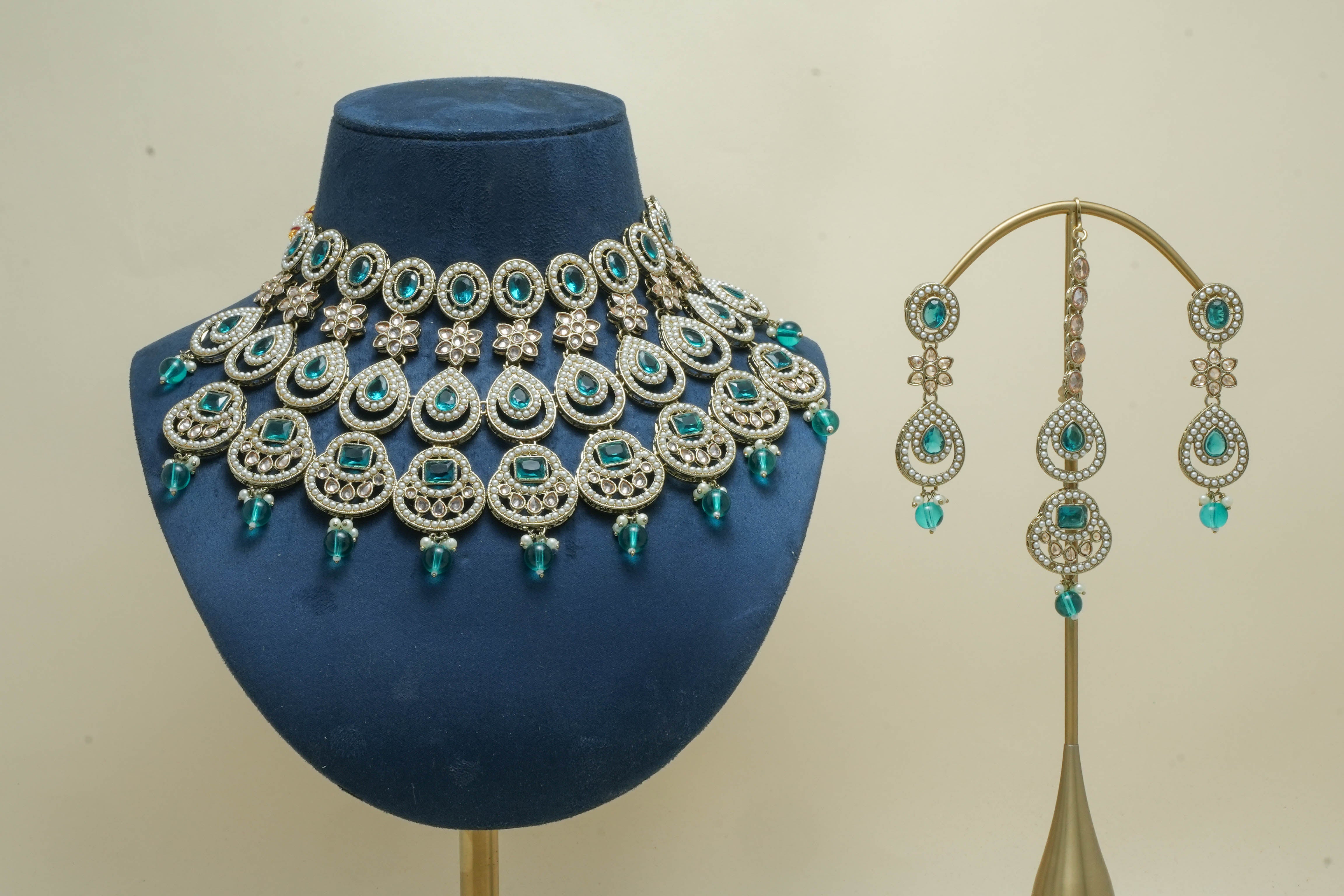 SONIA POLKI Full Set Jewelry - Elegant Indian Necklace & Earrings Set for Women | Perfect for Weddings, Parties & Festive Occasions