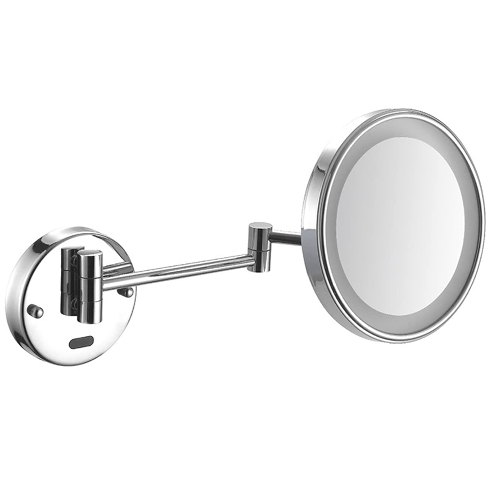 FUDGIO Smart Sensor Makeup Mirror with LED Lights - 10X Magnification, Wall Mounted & Rotatable Vanity Mirror for Shaving & Makeup Application (Gold/Silver, Plug-in) - Perfect for Bathroom, Bedroom & Dressing Room