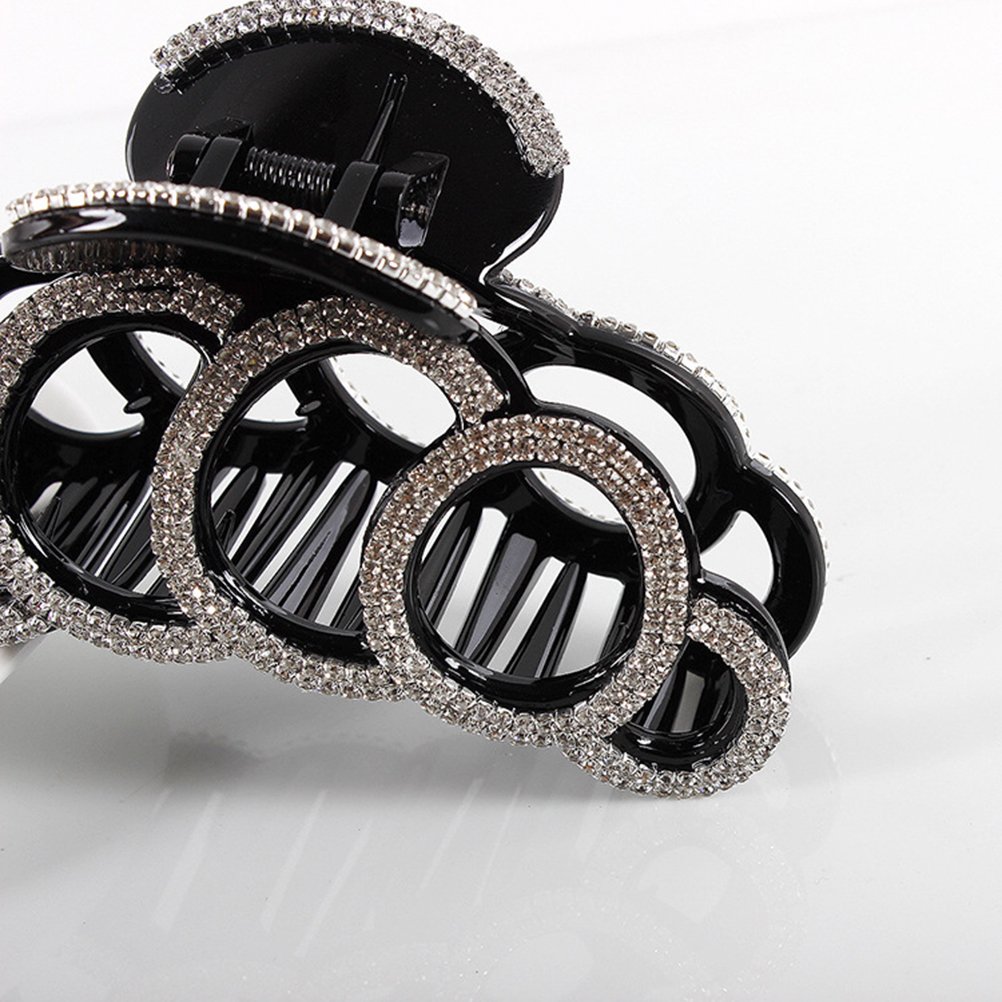 Frcolor Rhinestone Hair Claw Clip - Strong Hold Large Jaw Clip for Thick Hair, Sparkly Banana Hair Clips for Women & Girls - Perfect for Parties, Weddings & Everyday Styling