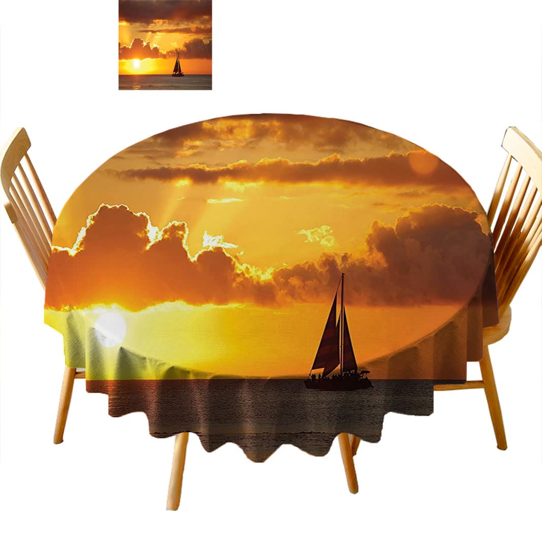 Round Tablecloths 36 Inch - Premium Fabric Table Cover for Coffee & Tea Tables (B27NL) - Perfect for Dining, Parties, and Home Decor