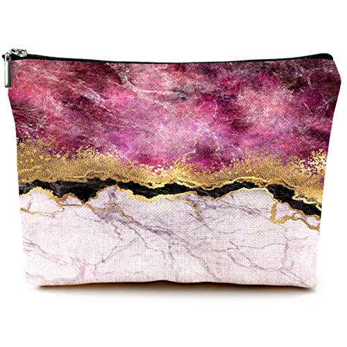 Wine Marble Makeup Bags