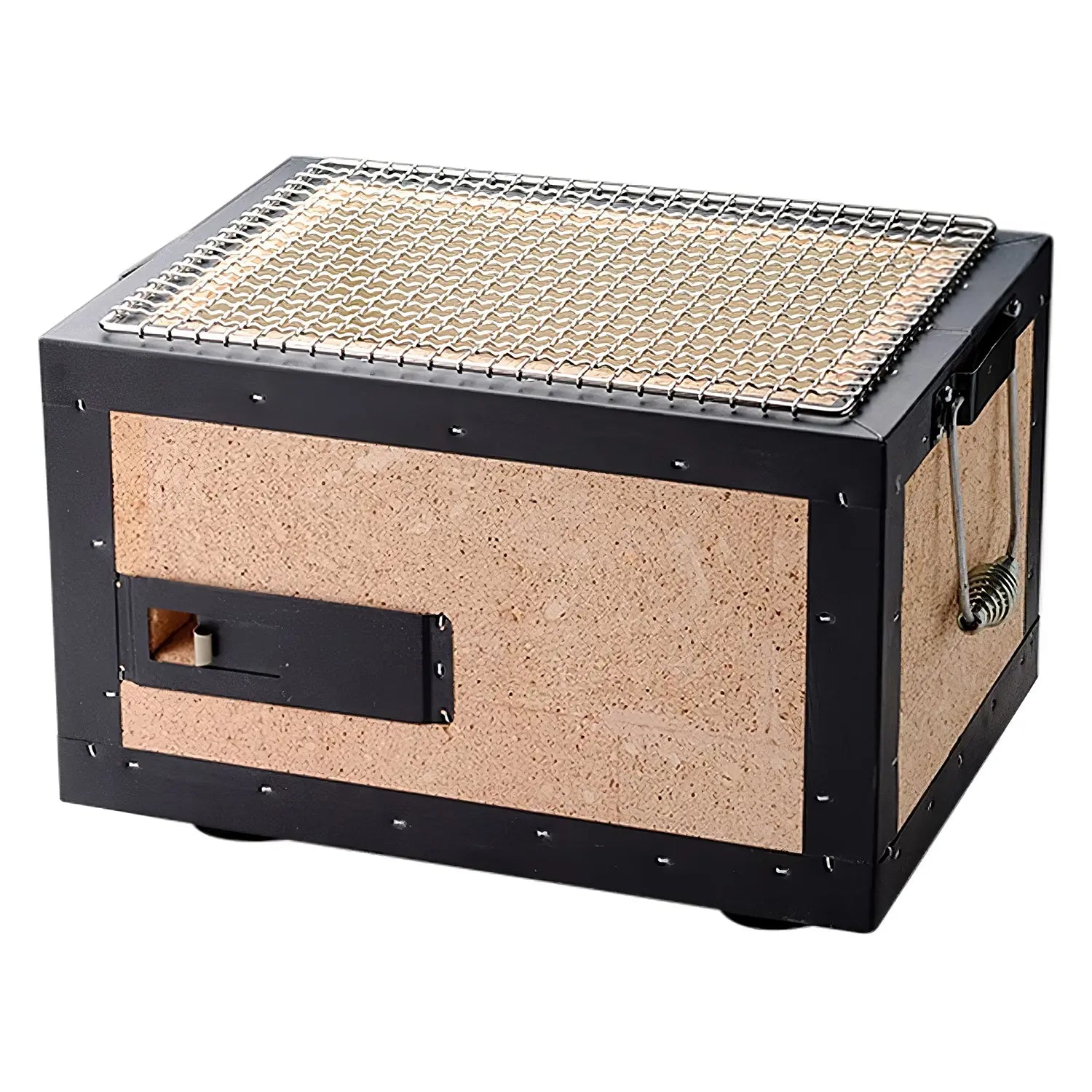 Premium Kaginushi Charcoal Konro Grill with Mesh Net - Small Portable Japanese BBQ Grill for Outdoor Cooking, Camping & Backyard Parties