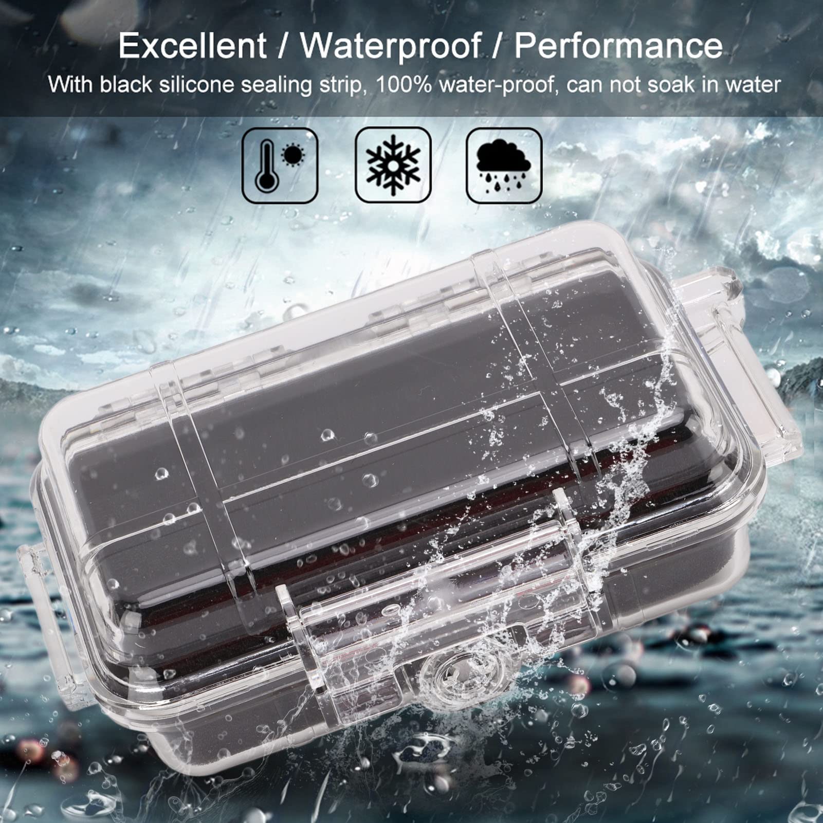 Waterproof Survival Storage Box - Shockproof Plastic Container with Shock Absorption Liner, Transparent Airtight Case for Camping, Hiking, Emergency Kits & Outdoor Adventures - Perfect for Gear Protection During Extreme Weather and Wilderness Expeditions