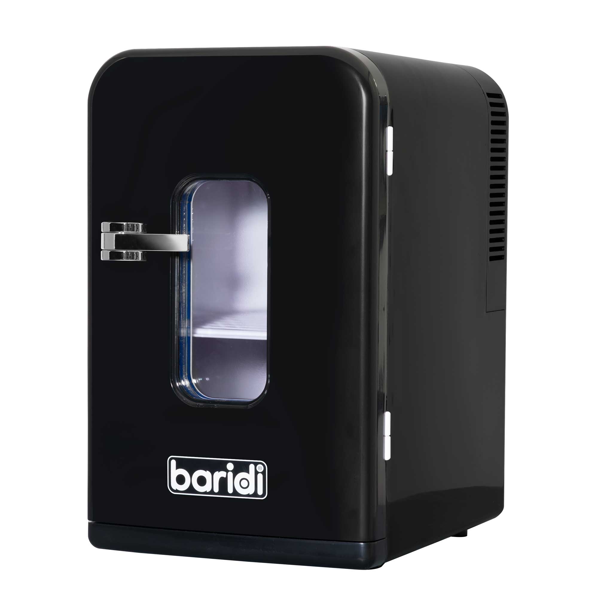 Baridi 15L Mini Fridge Cooler - 12V/230V Portable Compact Refrigerator for Skincare, Makeup, Cars, Bedrooms, Dorms & Camping - Energy Efficient Black Mini Fridge (Model DH95) - Perfect for Travel, Office & Small Spaces