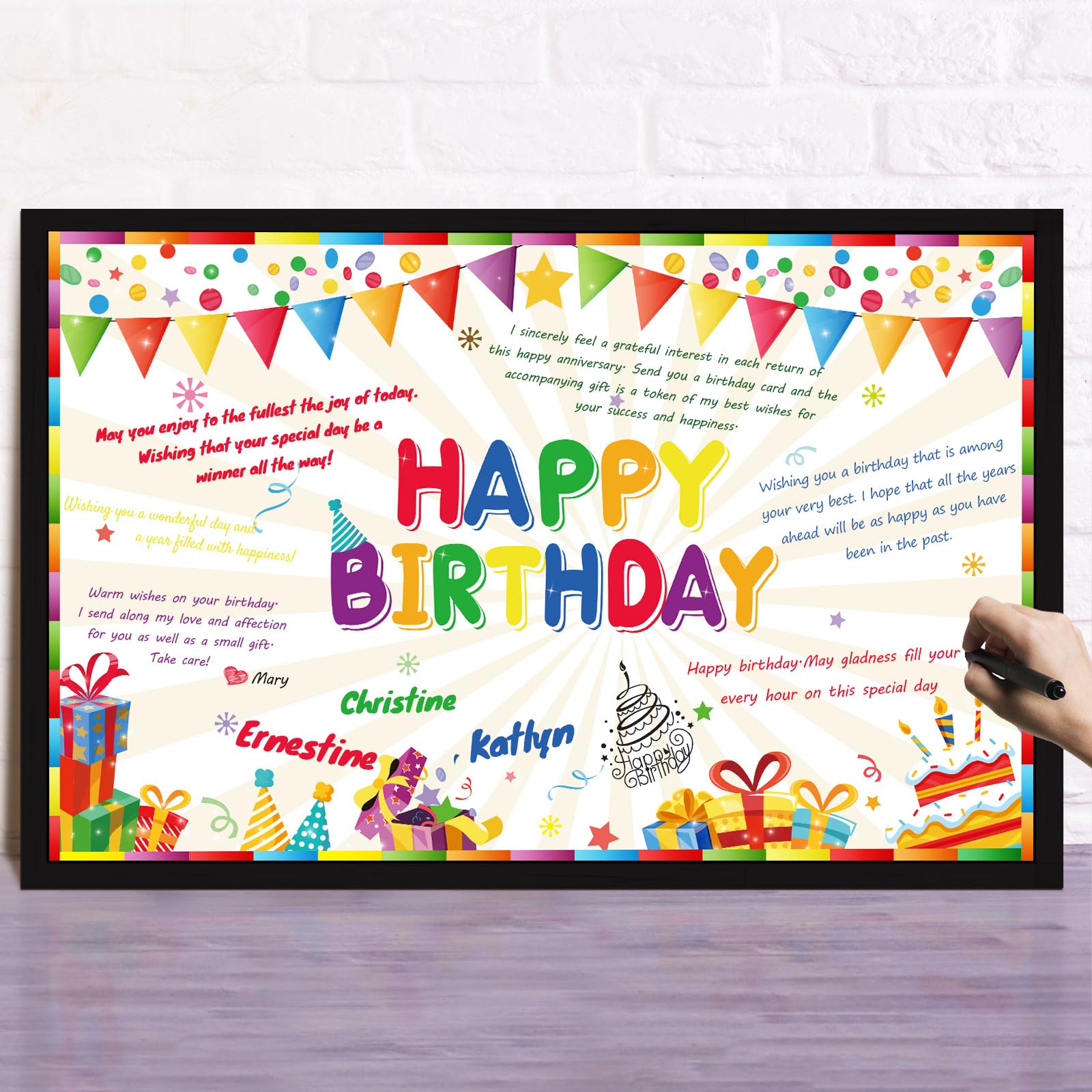 Nezyo Extra Large Happy Birthday Card - 21.6 x 13.8 Inch Colorful Giant Greeting Card with Rainbow Balloons & Cake Design for Kids, Men & Women - Perfect for Birthday Parties, Celebrations & Special Occasions