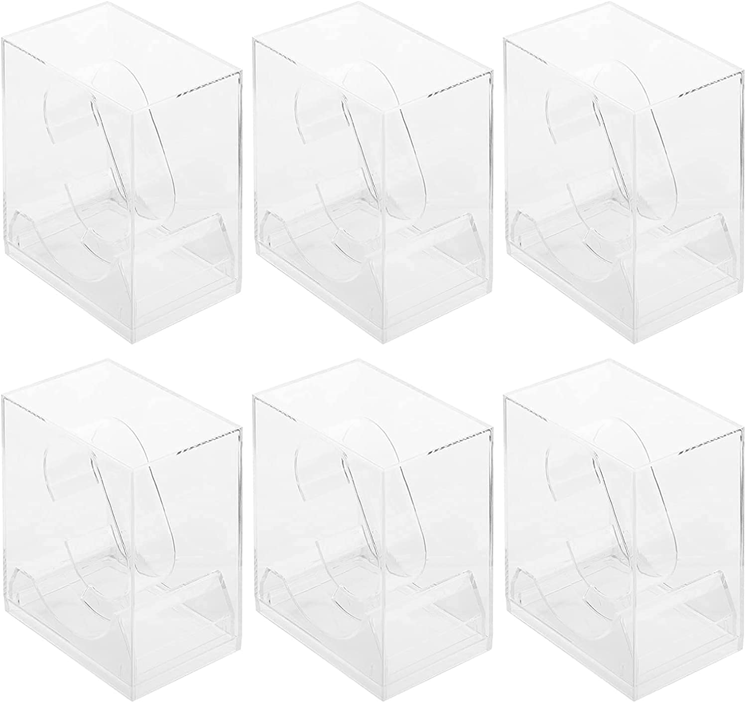 6-Piece Clear Acrylic Watch Display Stand Set - Jewelry Bracelet Storage Box with Lid - Perfect for Watch Collections, Gift Presentation & Retail Store Display