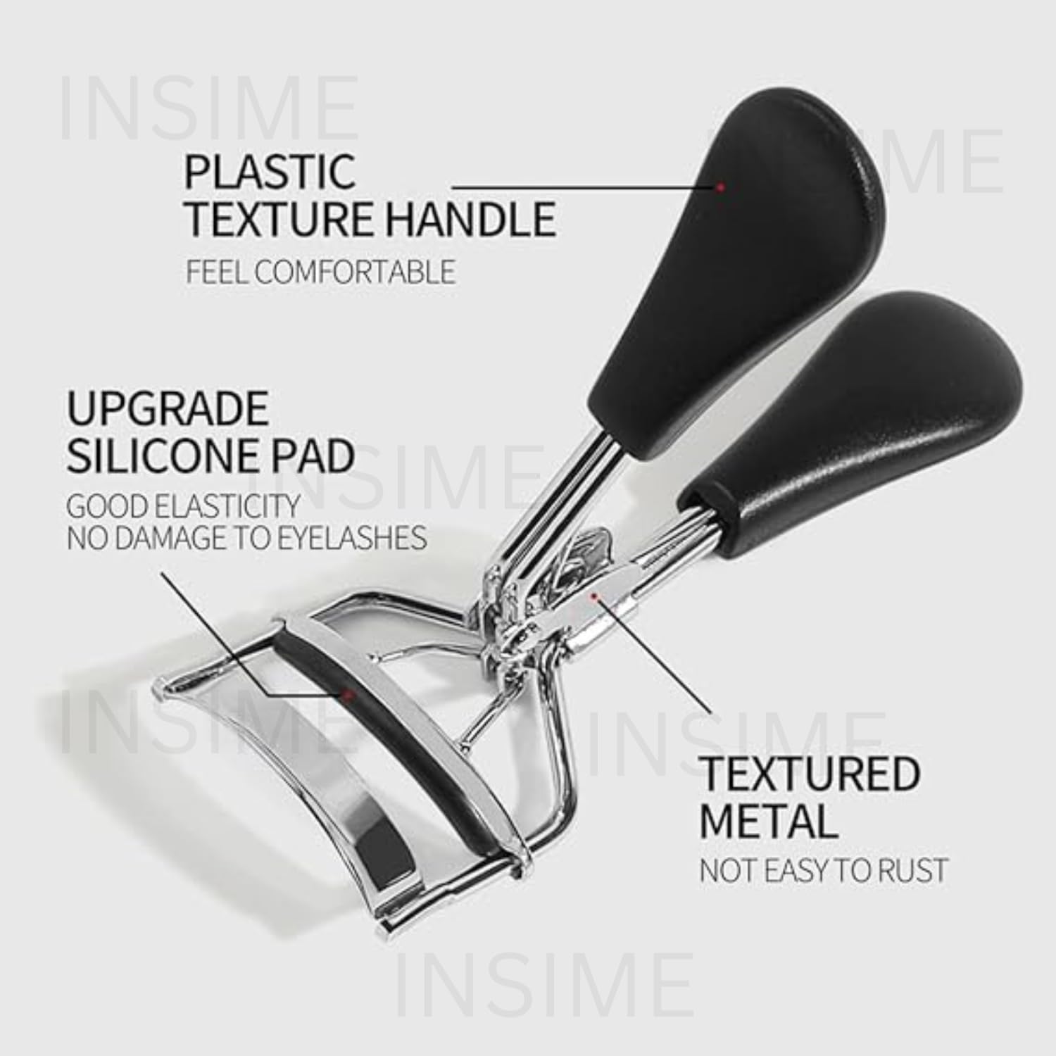 INSIME Pro Eyelash Curler for Women - Strong, Pinch-Free, Non-Slip Lash Curler Tool for Voluminous, Eye-Opening Curls | Perfect for Daily Makeup, Special Occasions & Professional Use