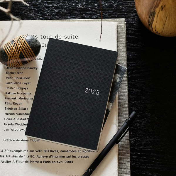 Hobonichi Techo 2025 Planner - Black Gingham HON A6 Daily Journal | English Edition | January Start | Monday Start | Perfect for Bullet Journaling, Planning & Productivity